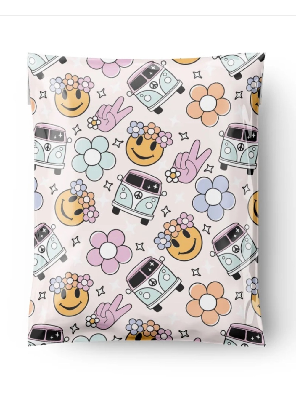 25 Groovy flower power poly mailers 10x13